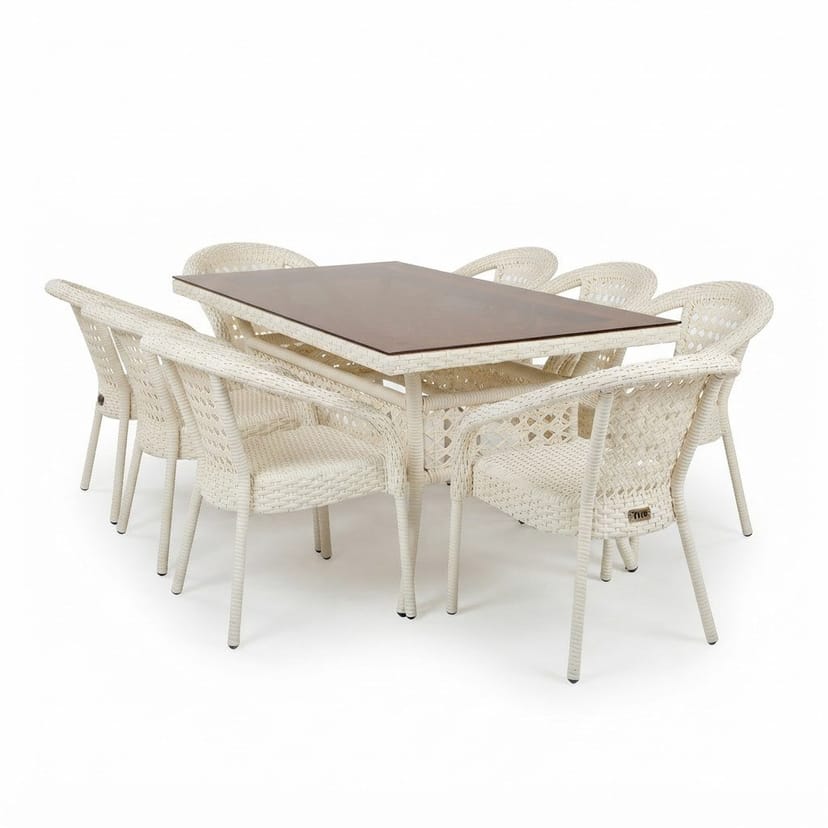 Big Dining Table and 8-Chair Set - Image 1